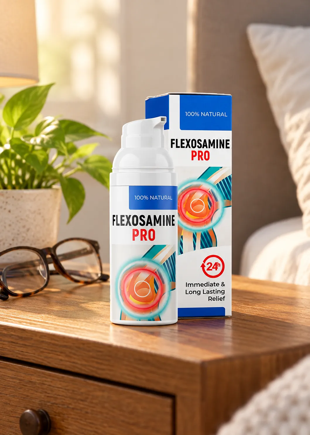 Flexosamine PRO — el envase en el día a día